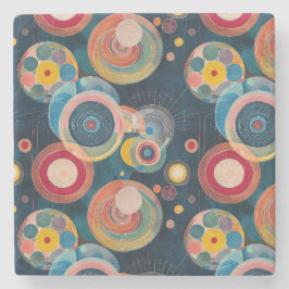 Mid Century Mod Circles in stijl van Hilma af Klin Stenen Onderzetter