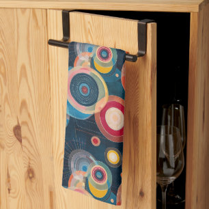 Mid Century Mod Circles in stijl van Hilma af Klin Theedoek