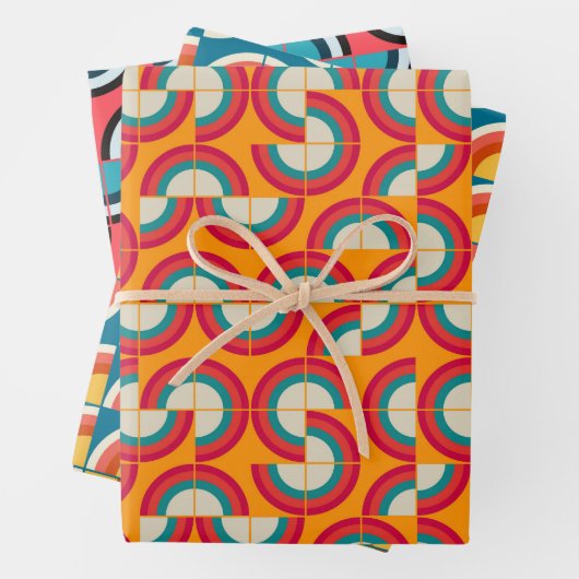 Mid-Century mod-cirkels Inpakpapier Vel (In situ)