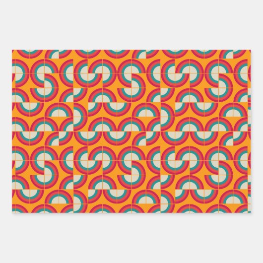Mid-Century mod-cirkels Inpakpapier Vel (Voorkant)