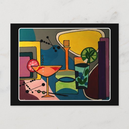 'Mid Century Mod Cocktails' schilderen op een Briefkaart (Voorkant)
