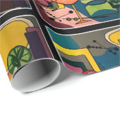 'Mid Century Mod Cocktails' schilderen op een Cadeaupapier (Rol Hoek)