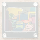 'Mid Century Mod Cocktails' schilderen op een Glazen Onderzetter (Achterkant)