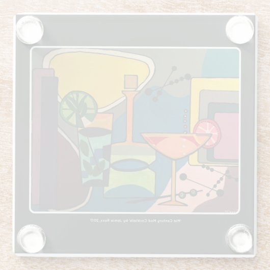 'Mid Century Mod Cocktails' schilderen op een Glazen Onderzetter (Achterkant)