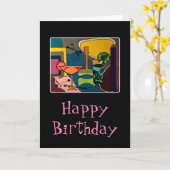 'Mid Century Mod Cocktails' schilderen op een Kaart (Gele Bloem)