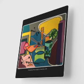 'Mid Century Mod Cocktails' schilderen op een Vierkante Klok (Hoek)