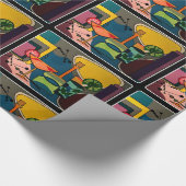 'Mid Century Mod Cocktails'-schildering op een Cadeaupapier (Hoek)