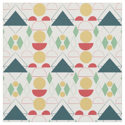 Mid Century Mod Colorful Stof (Close Up)