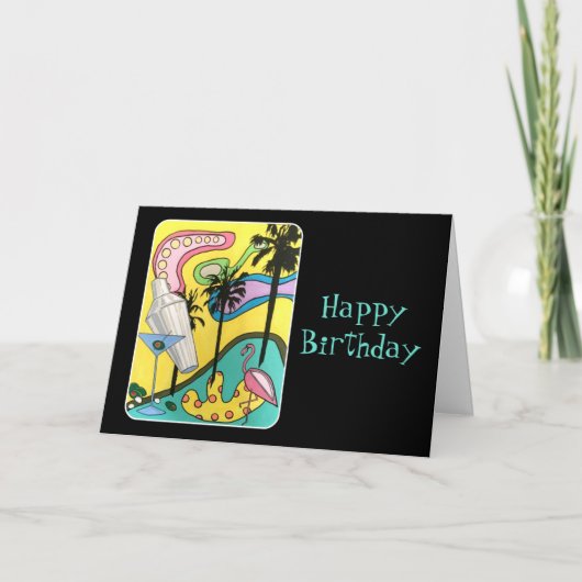 Mid Century Mod Fun in het zonneschilderij op een Kaart (Voorkant)