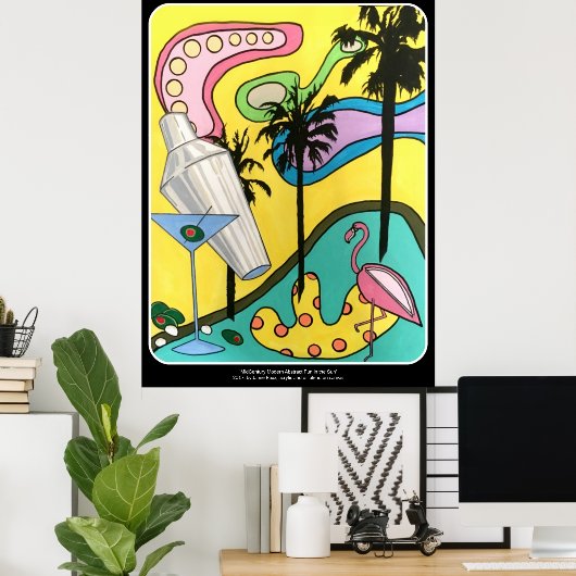 Mid Century Mod Fun in het zonneschilderij op een Poster (Thuiskantoor)