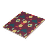 Mid Century Mod Geometric Fuchsia Ceramic Tegel Tegeltje (Zijkant)