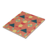 Mid Century Mod Geometric Oranje Ceramic Tegel Tegeltje (Zijkant)