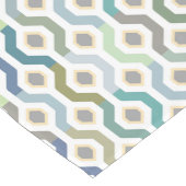 Mid Century Mod Geometric Pattern Blues Korte Tafelloper (Hoek)