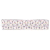 Mid Century Mod Geometric Pattern Paars Korte Tafelloper (Horizontaal)