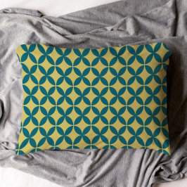 Mid-Century Mod Geometrische Retro Modern Blauw Gr Kussensloop