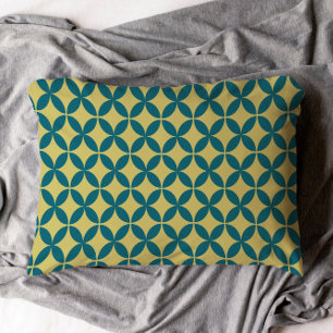 Mid-Century Mod Geometrische Retro Modern Blauw Gr Kussensloop