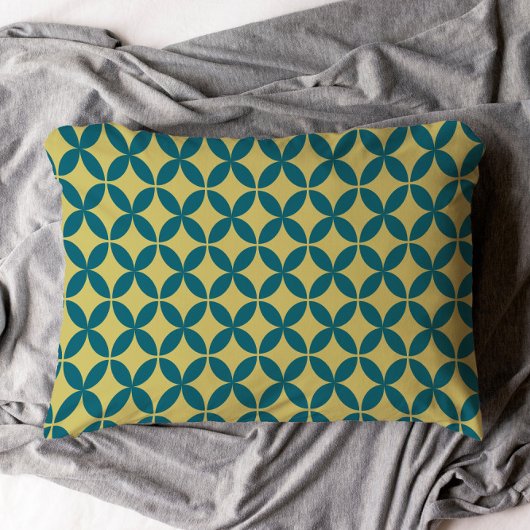 Mid-Century Mod Geometrische Retro Modern Blauw Gr Kussensloop