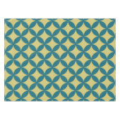 Mid-Century Mod Geometrische Retro Modern Blauw Gr Tafelkleed (Voorkant (Horizontaal))