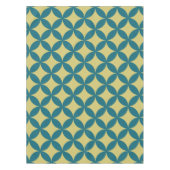 Mid-Century Mod Geometrische Retro Modern Blauw Gr Tafelkleed (Voorkant)