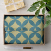 Mid-Century Mod Geometrische Retro Modern Blauw Gr Tissuepapier (Geschenk)