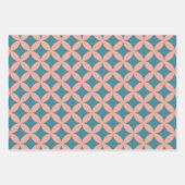Mid-Century Mod geometrische retro modern blauw Inpakpapier Vel (Voorkant 3)