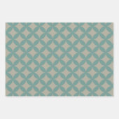 Mid-Century Mod geometrische retro modern blauw Inpakpapier Vel (Voorkant 2)
