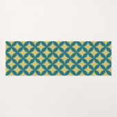 Mid-Century Mod Geometrische Retro Modern Blauwgro Yogamat (Achterkant (horizontaal))