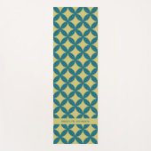 Mid-Century Mod Geometrische Retro Modern Blauwgro Yogamat (Voorkant)