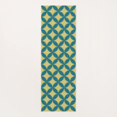 Mid-Century Mod Geometrische Retro Modern Blauwgro Yogamat (Achterkant)