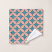 Mid-Century Mod geometrische retro moderne perzik  Bad Handdoek (Wasdoekje)