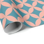 Mid-Century Mod geometrische retro moderne perzik  Cadeaupapier (Rol Hoek)