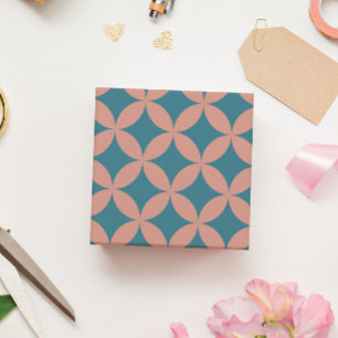 Mid-Century Mod geometrische retro moderne perzik  Cadeaupapier