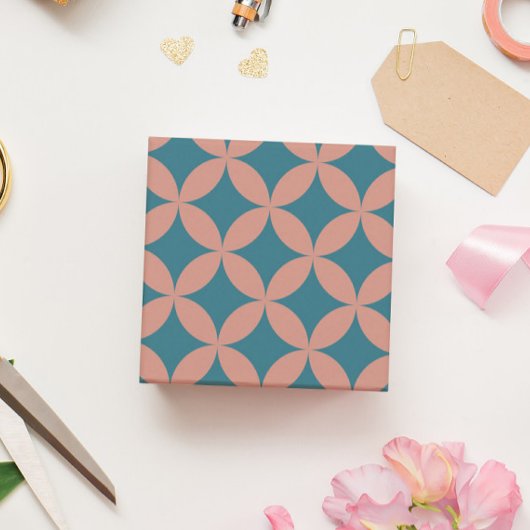 Mid-Century Mod geometrische retro moderne perzik  Cadeaupapier