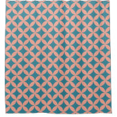 Mid-Century Mod geometrische retro moderne perzik, Douchegordijn (Voorkant)