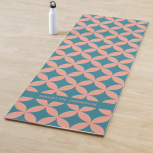 Mid-Century Mod geometrische retro moderne perzik Yogamat