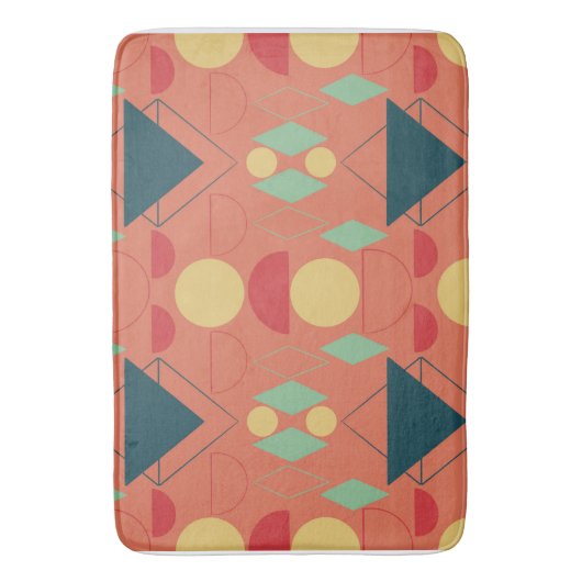 Mid Century Mod Oranje Geometric Badmat (Voorkant Verticaal)