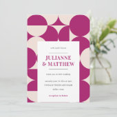 Mid Century mod Paarse cirkel scallop QR FOTO Kaart (Staand voorkant)