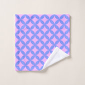 Mid Century Mod Pattern in Pink and Periwinkle Bad Handdoek (Wasdoekje)