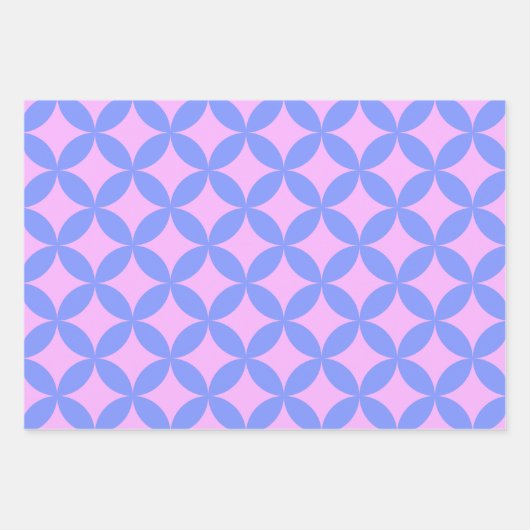Mid Century Mod Pattern in Pink and Periwinkle Inpakpapier Vel (Voorkant 3)
