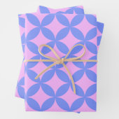 Mid Century Mod Pattern in Pink and Periwinkle Inpakpapier Vel (In situ)