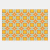 Mid Century Mod Quilt Tiles Pattern Retro Pastels Inpakpapier Vel (Voorkant 3)