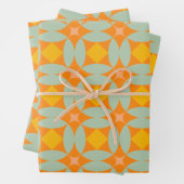 Mid Century Mod Quilt Tiles Pattern Retro Pastels Inpakpapier Vel (In situ)