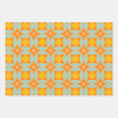 Mid Century Mod Quilt Tiles Pattern Retro Pastels Inpakpapier Vel (Voorkant)