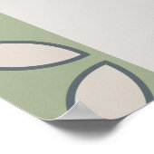 Mid Century Mod Retro Bruiloft Olijf Groen Program Poster (Hoek)