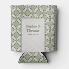 Mid Century Mod Retro Bruiloft Olijfgroen Blikjeskoeler