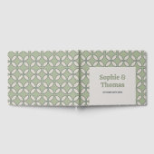 Mid Century Mod Retro Bruiloft Olijfgroen Gastenboek (Volledig)