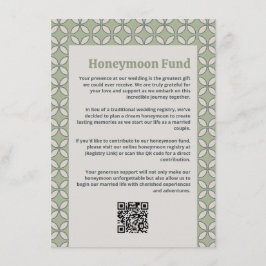 Mid Century Mod Retro Bruiloft Olijfgroen Informatiekaartje