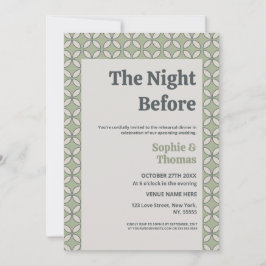 Mid Century Mod Retro Bruiloft Olijfgroen Kaart