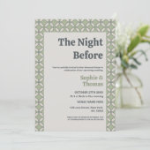 Mid Century Mod Retro Bruiloft Olijfgroen Kaart (Staand voorkant)