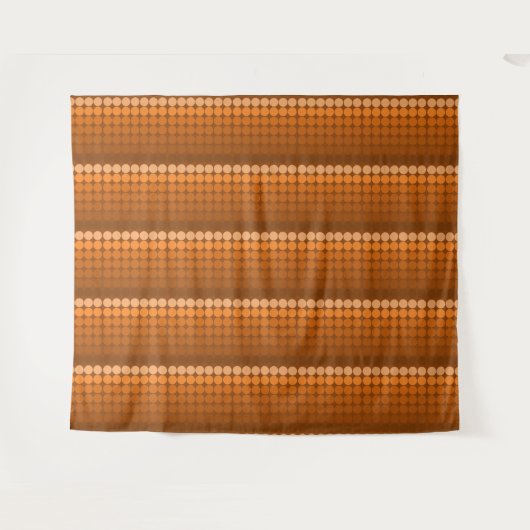 Mid-Century Mod Retro-cirkels in oranje tonen Wandkleed (Voorkant (horizontaal))